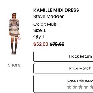 Steve Madden Striped Midi Dress - Black, White, Brown